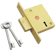 Dead Bolt Lock 6 Lever Brass ( Heavy )