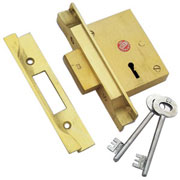 Dead Lock Brass 6 Lever Double Door 90° 