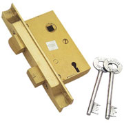 Mortise Lock 4 Lever Brass Double Door 90° 